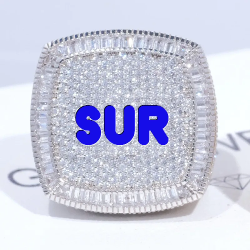 CUSTOM LETTER 3D ICED RING sold by The GUU Shop