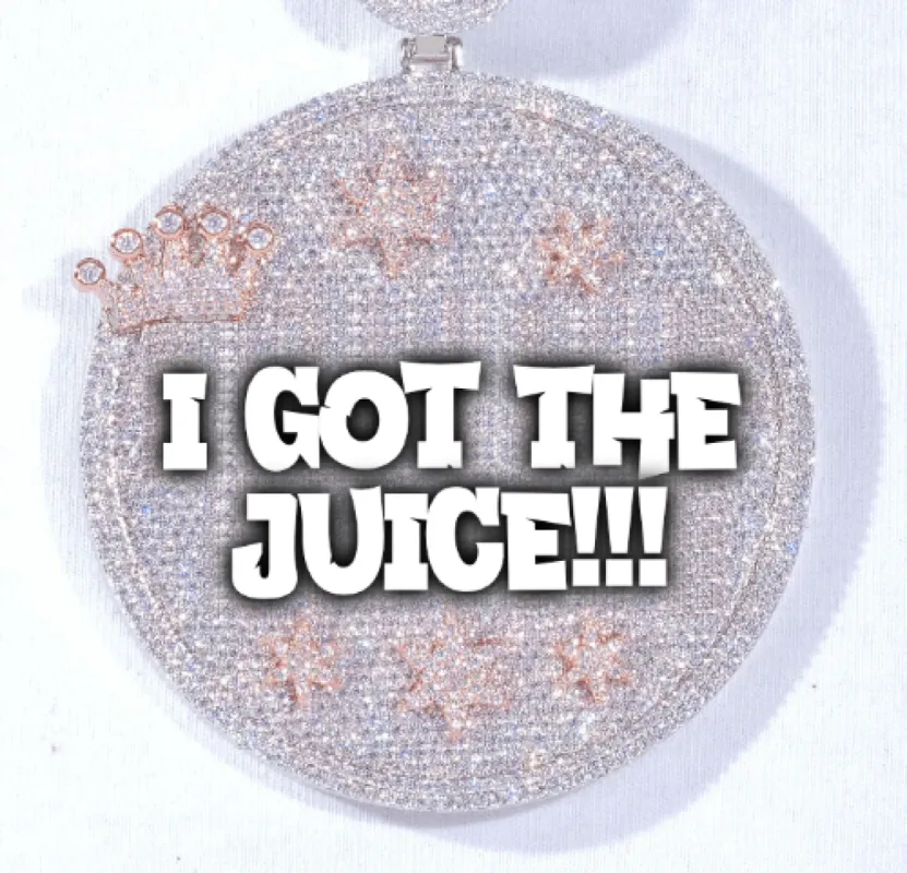 CUSTOM LETTER NECKLACE 3D BIG CROWN DISC sold by The GUU Shop