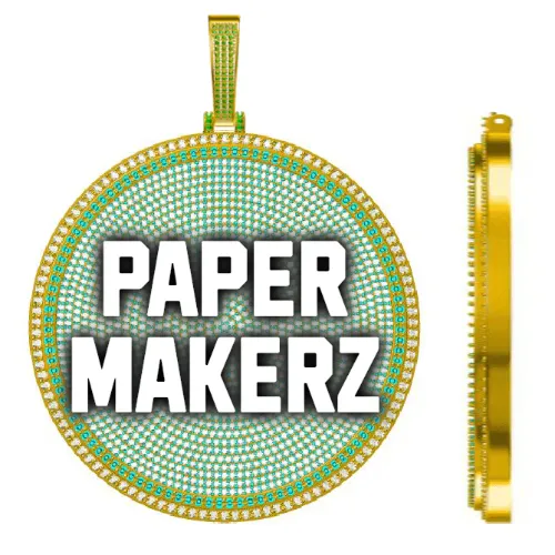 CUSTOM LETTER NECKLACE 3D BIG DISC sold by The GUU Shop