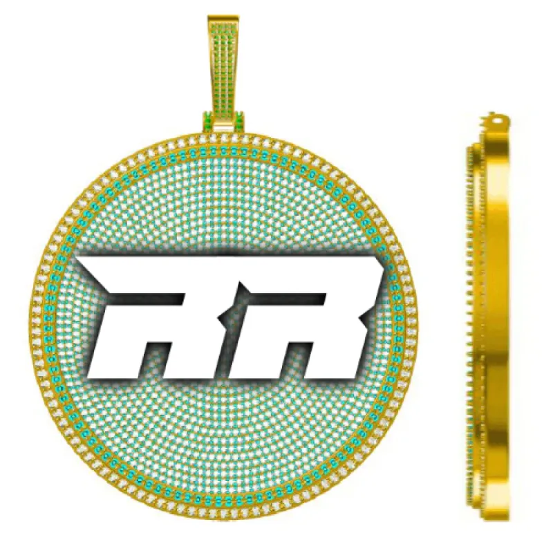 CUSTOM LETTER NECKLACE 3D BIG DISC sold by The GUU Shop