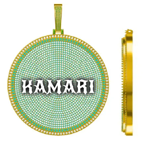 CUSTOM LETTER NECKLACE 3D BIG DISC sold by The GUU Shop