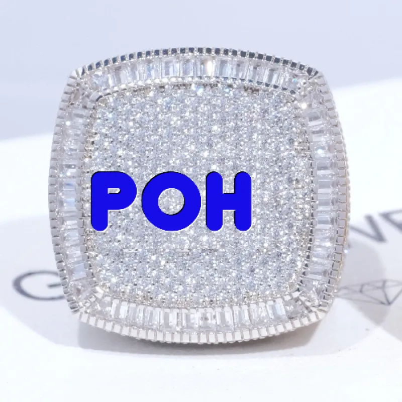 CUSTOM LETTER 3D ICED RING sold by The GUU Shop