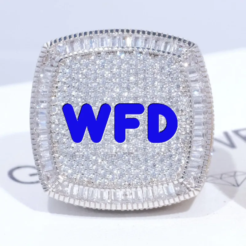 CUSTOM LETTER 3D ICED RING sold by The GUU Shop