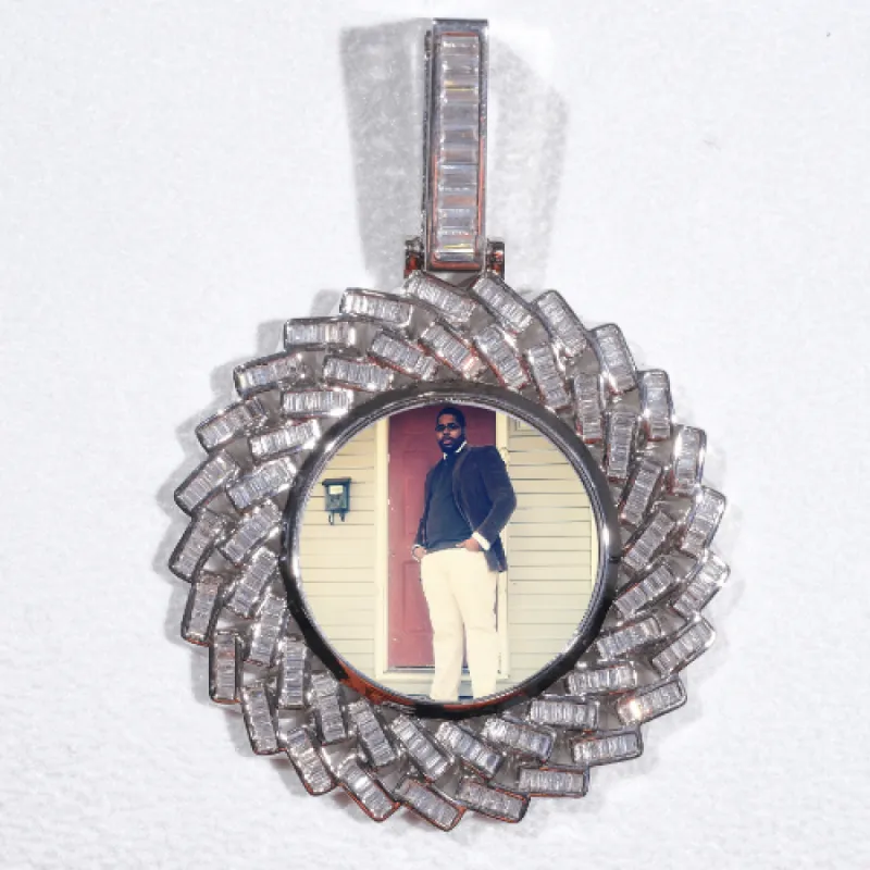 Large 3D Baguette Custom Picture Pendant sold by The GUU Shop