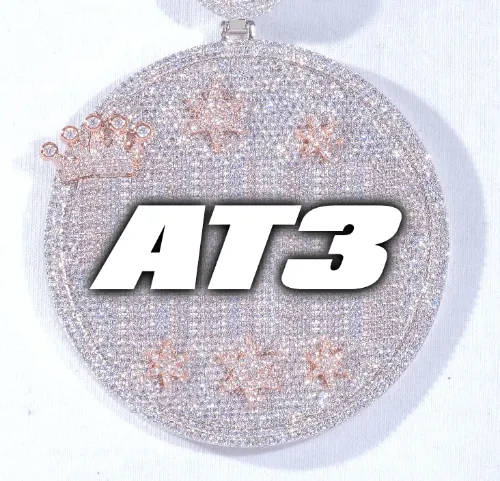 CUSTOM LETTER NECKLACE 3D BIG CROWN DISC sold by The GUU Shop