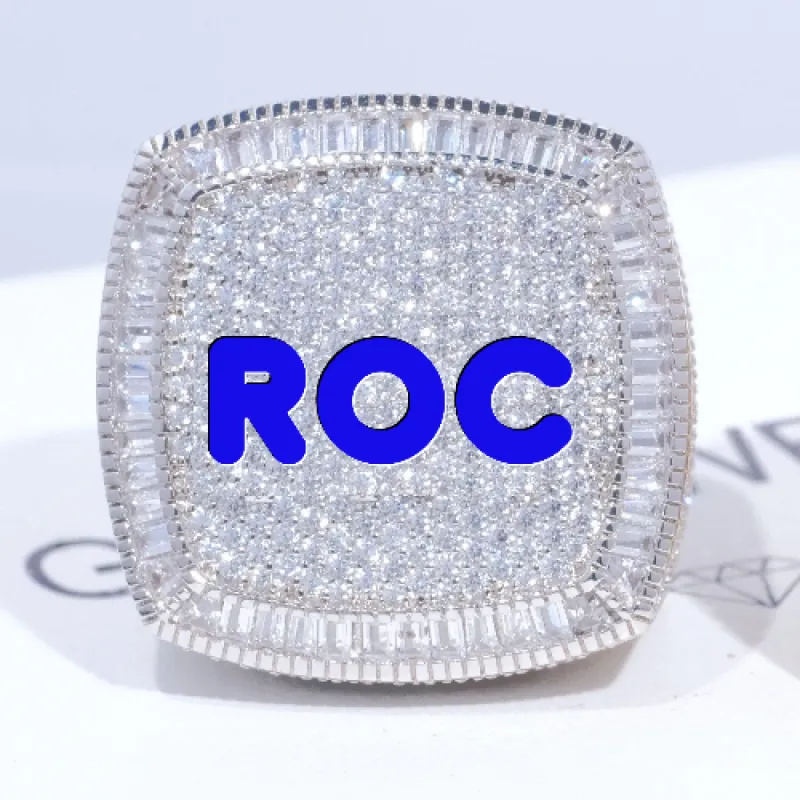 CUSTOM LETTER 3D ICED RING sold by The GUU Shop