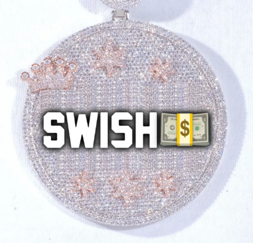 CUSTOM LETTER NECKLACE 3D BIG CROWN DISC sold by The GUU Shop