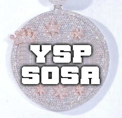 CUSTOM LETTER NECKLACE 3D BIG CROWN DISC sold by The GUU Shop