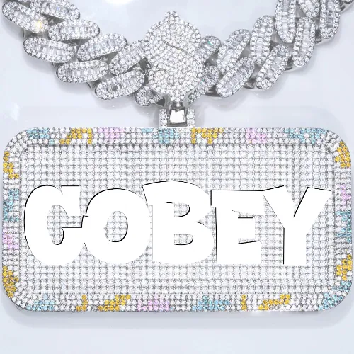 CUSTOM LETTER NECKLACE 3D COLORFUL SQUARE sold by The GUU Shop