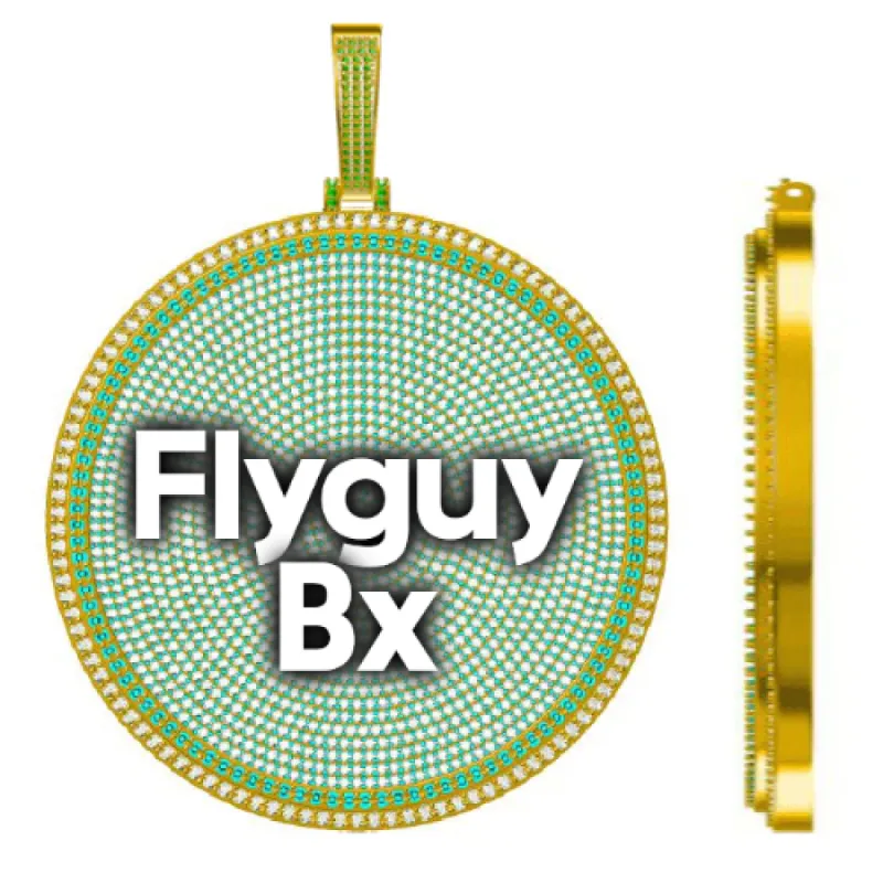 CUSTOM LETTER NECKLACE 3D BIG DISC sold by The GUU Shop