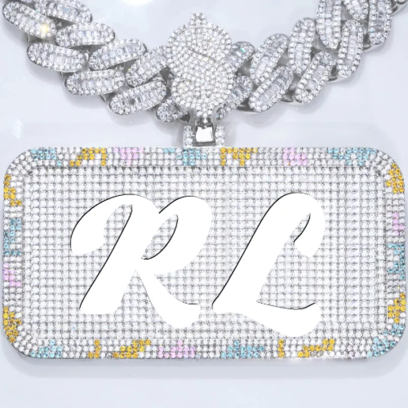 CUSTOM LETTER NECKLACE 3D COLORFUL SQUARE sold by The GUU Shop