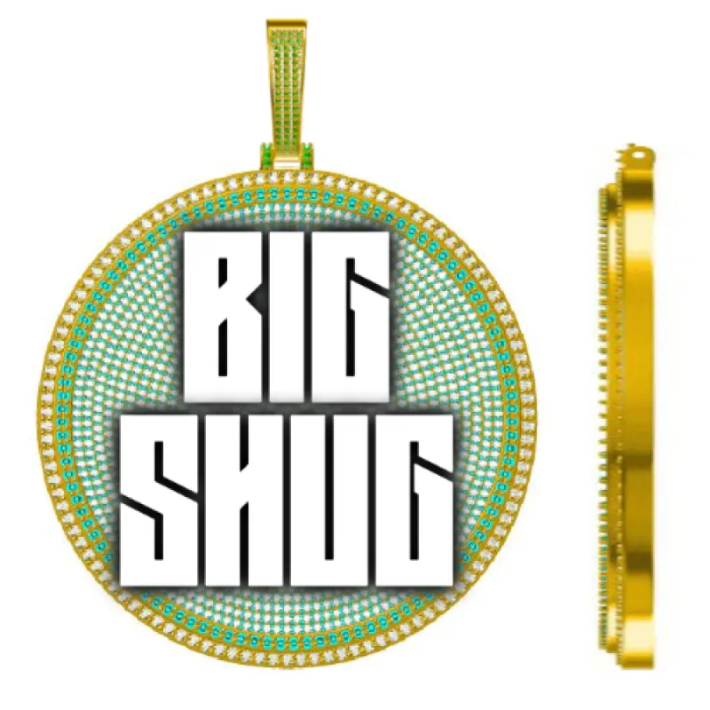 CUSTOM LETTER NECKLACE 3D BIG DISC sold by The GUU Shop