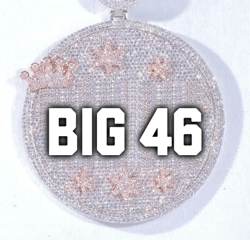 CUSTOM LETTER NECKLACE 3D BIG CROWN DISC sold by The GUU Shop