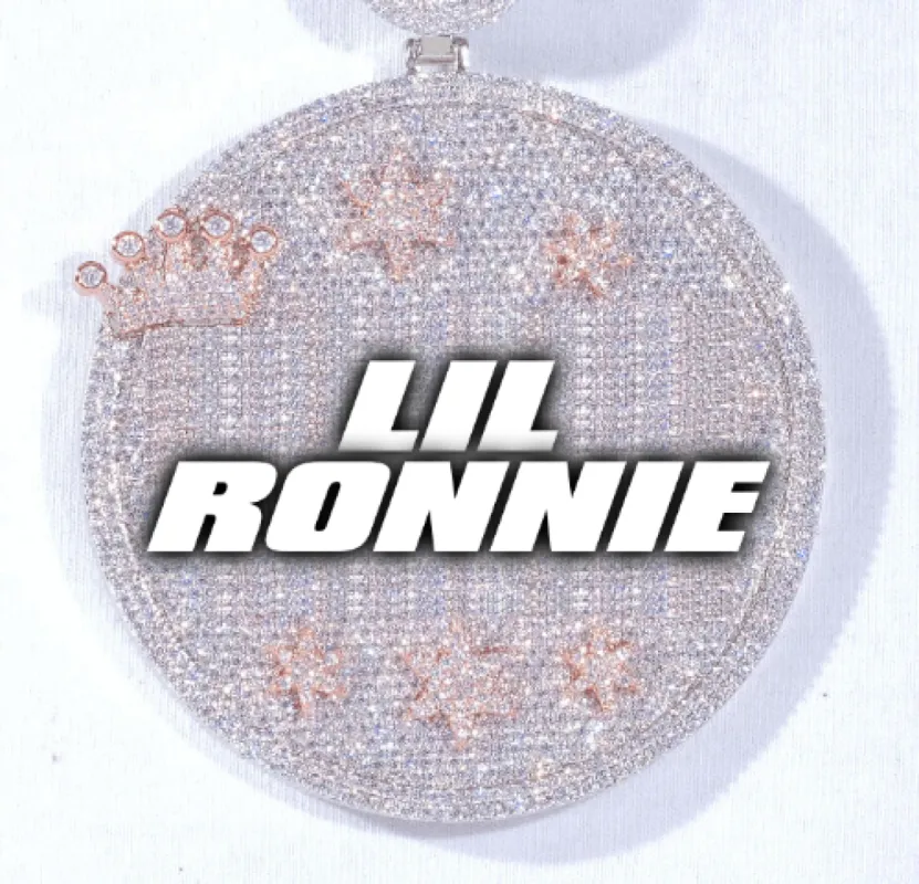 CUSTOM LETTER NECKLACE 3D BIG CROWN DISC sold by The GUU Shop