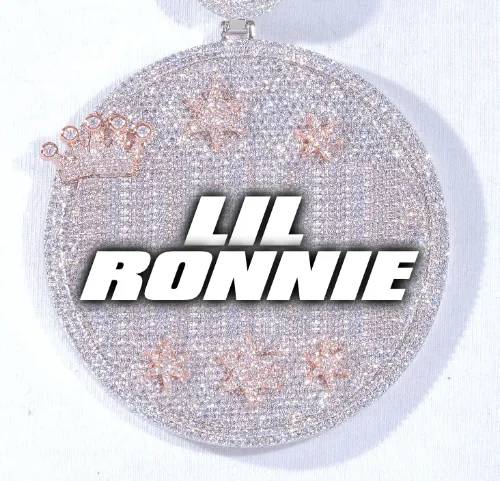 CUSTOM LETTER NECKLACE 3D BIG CROWN DISC sold by The GUU Shop