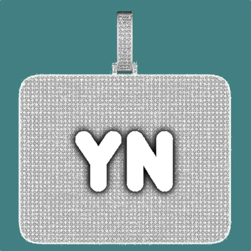 CUSTOM LETTER NECKLACE 3D BIG SQUARE sold by The GUU Shop