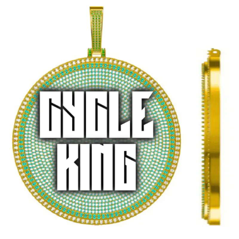 CUSTOM LETTER NECKLACE 3D BIG DISC sold by The GUU Shop