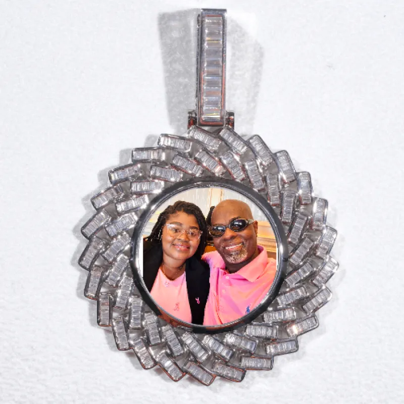 Large 3D Baguette Custom Picture Pendant sold by The GUU Shop