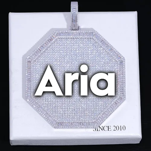 CUSTOM LETTER NECKLACE 3D BIG OCTAGON sold by The GUU Shop