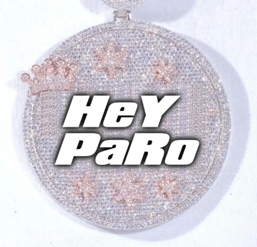 CUSTOM LETTER NECKLACE 3D BIG CROWN DISC sold by The GUU Shop