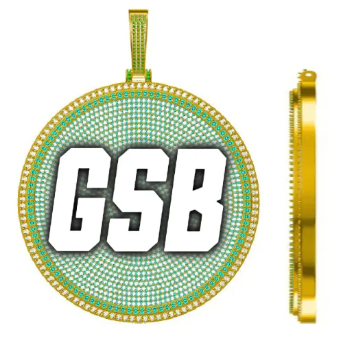 CUSTOM LETTER NECKLACE 3D BIG DISC sold by The GUU Shop