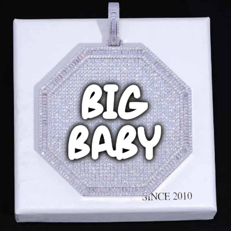 CUSTOM LETTER NECKLACE 3D BIG OCTAGON sold by The GUU Shop