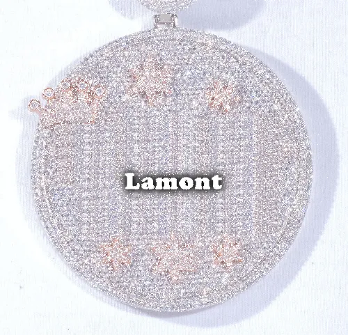 CUSTOM LETTER NECKLACE 3D BIG CROWN DISC sold by The GUU Shop