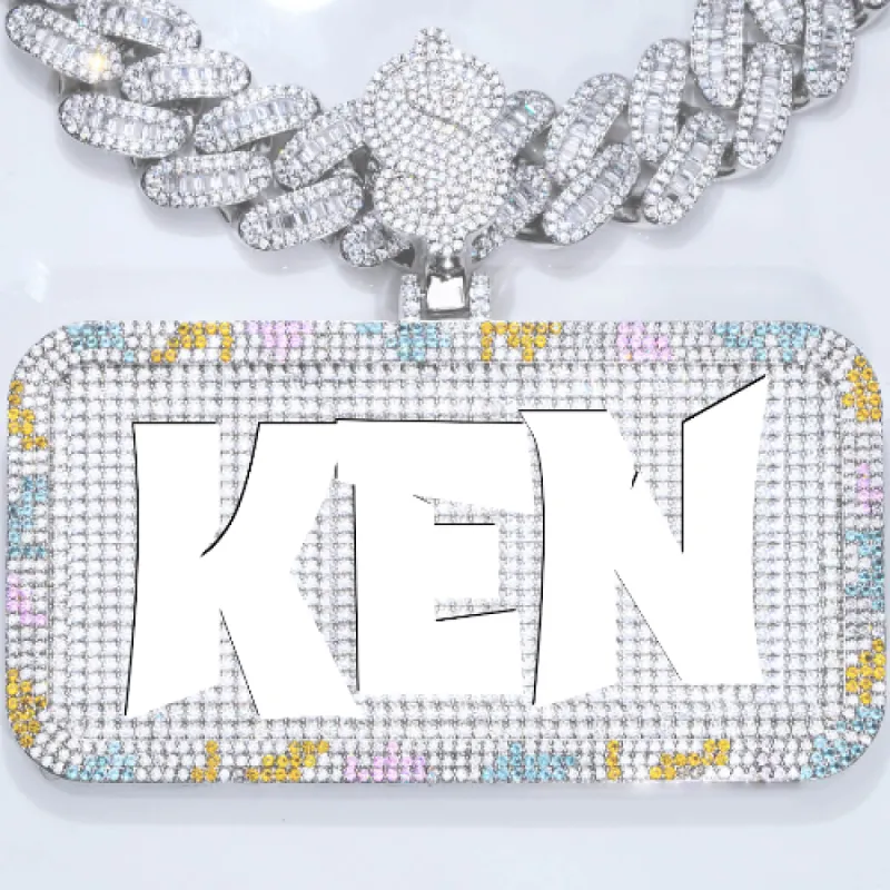 CUSTOM LETTER NECKLACE 3D COLORFUL SQUARE sold by The GUU Shop