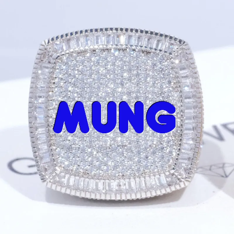 CUSTOM LETTER 3D ICED RING sold by The GUU Shop