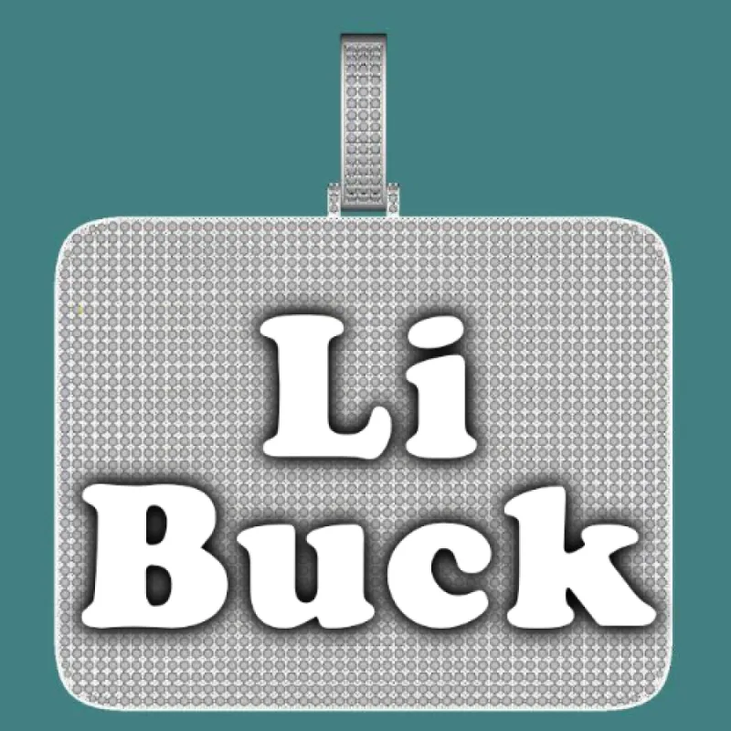 CUSTOM LETTER NECKLACE 3D BIG SQUARE sold by The GUU Shop