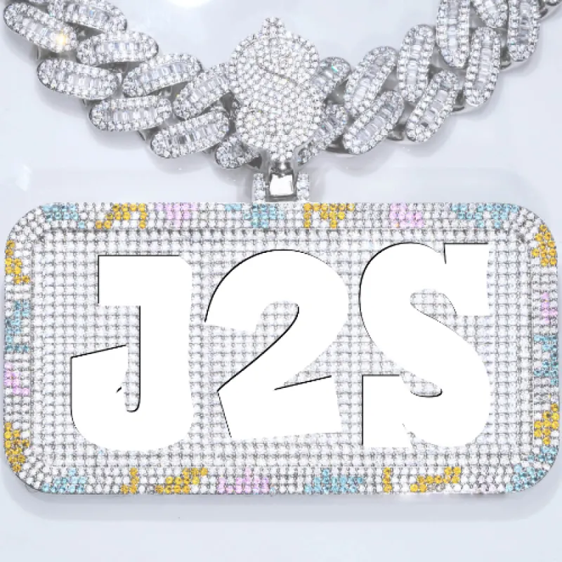 CUSTOM LETTER NECKLACE 3D COLORFUL SQUARE sold by The GUU Shop