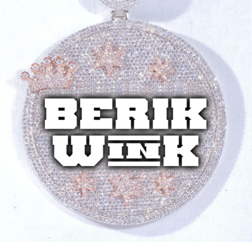 CUSTOM LETTER NECKLACE 3D BIG CROWN DISC sold by The GUU Shop