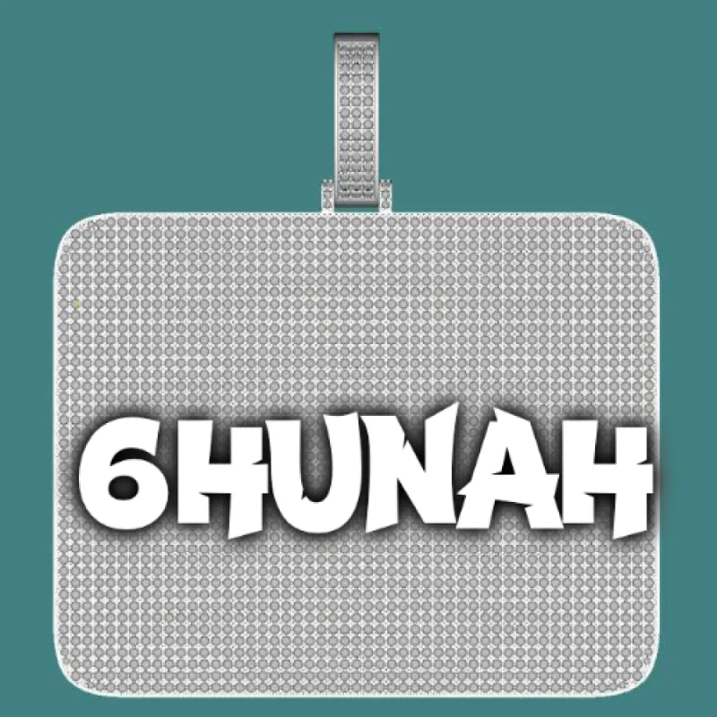 CUSTOM LETTER NECKLACE 3D BIG SQUARE sold by The GUU Shop