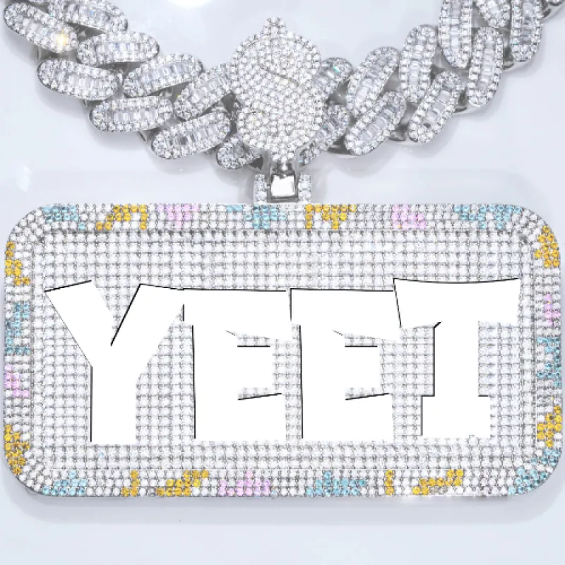 CUSTOM LETTER NECKLACE 3D COLORFUL SQUARE sold by The GUU Shop