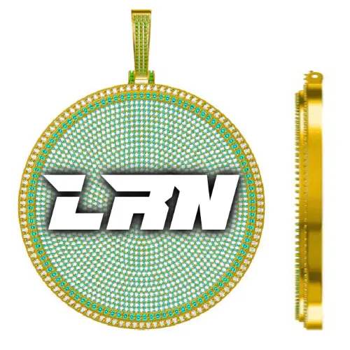 CUSTOM LETTER NECKLACE 3D BIG DISC sold by The GUU Shop