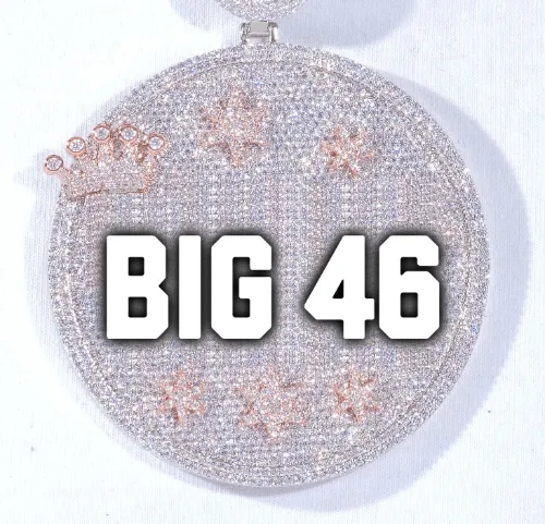 CUSTOM LETTER NECKLACE 3D BIG CROWN DISC sold by The GUU Shop