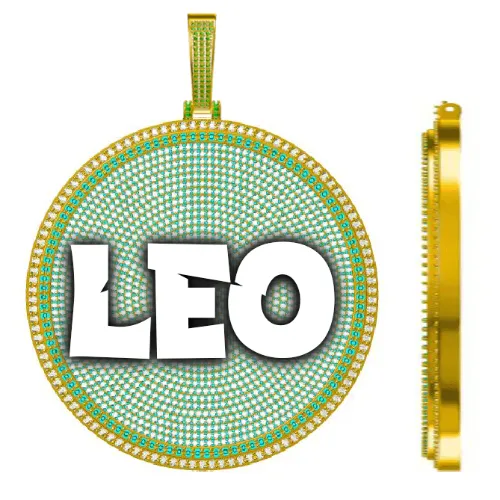 CUSTOM LETTER NECKLACE 3D BIG DISC sold by The GUU Shop