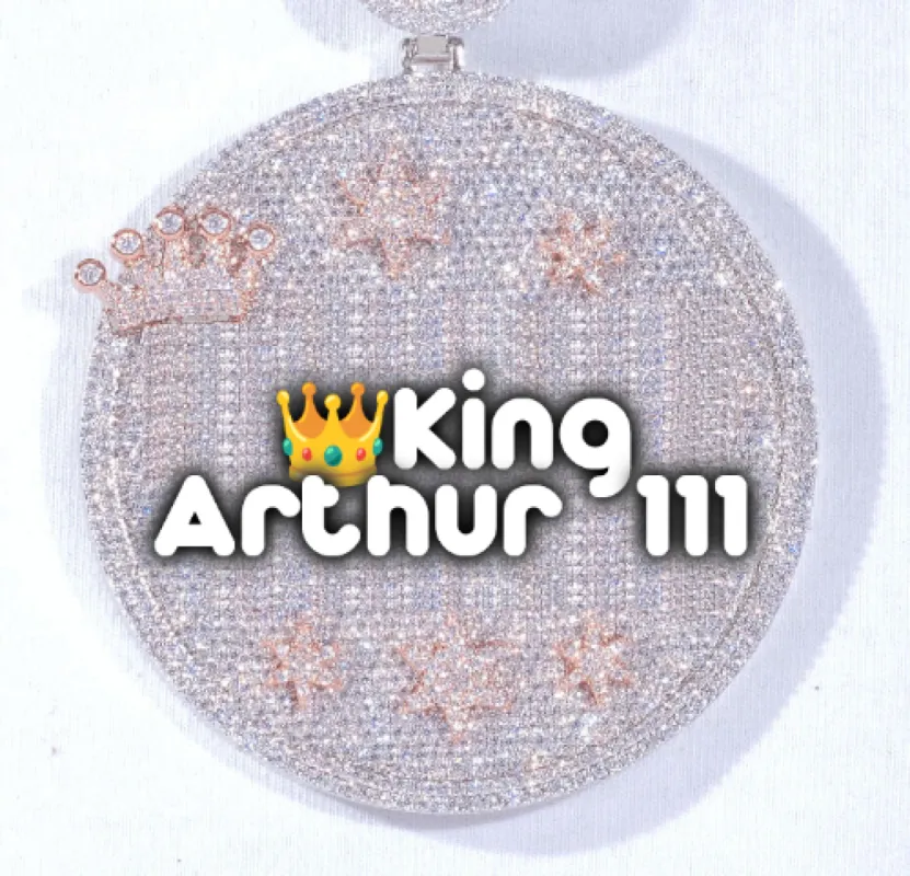 CUSTOM LETTER NECKLACE 3D BIG CROWN DISC sold by The GUU Shop