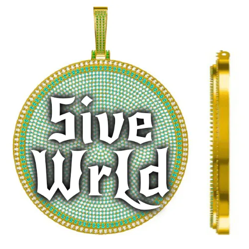 CUSTOM LETTER NECKLACE 3D BIG DISC sold by The GUU Shop