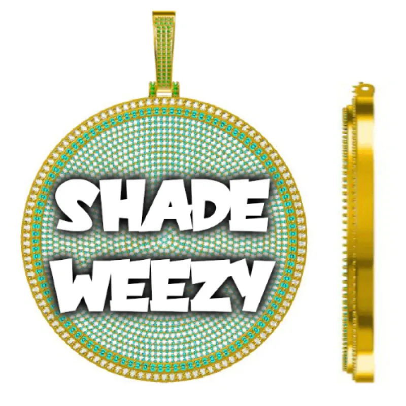 CUSTOM LETTER NECKLACE 3D BIG DISC sold by The GUU Shop