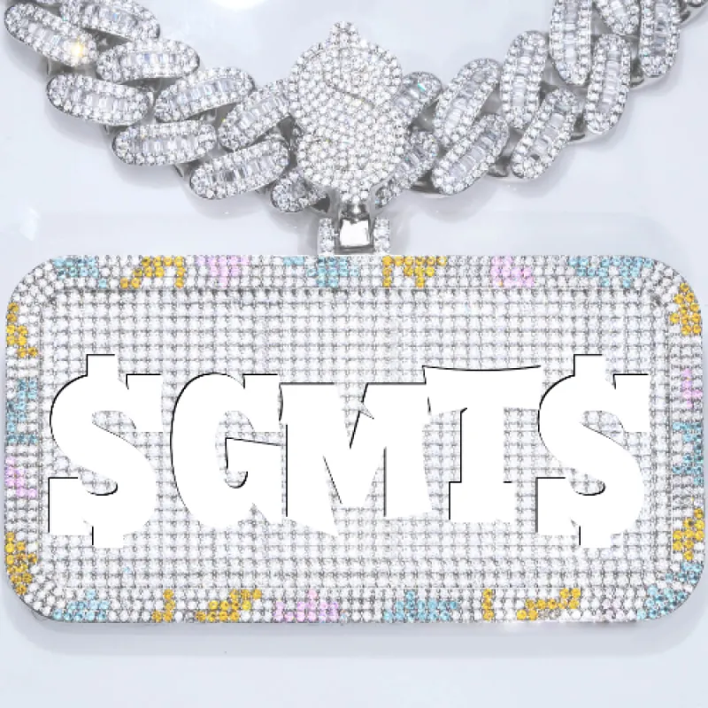 CUSTOM LETTER NECKLACE 3D COLORFUL SQUARE sold by The GUU Shop