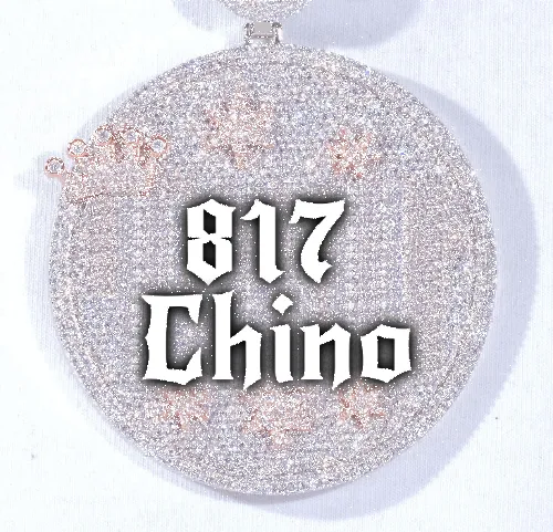 CUSTOM LETTER NECKLACE 3D BIG CROWN DISC sold by The GUU Shop