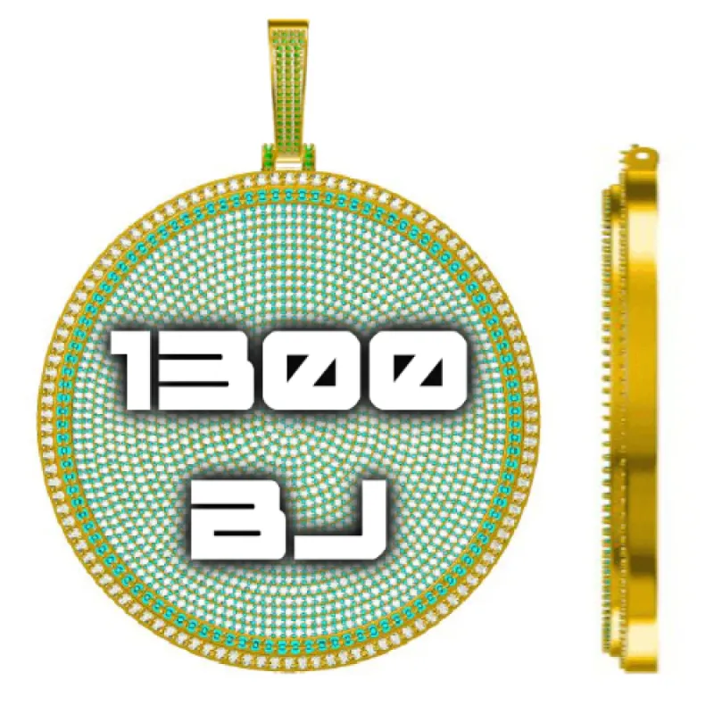 CUSTOM LETTER NECKLACE 3D BIG DISC sold by The GUU Shop