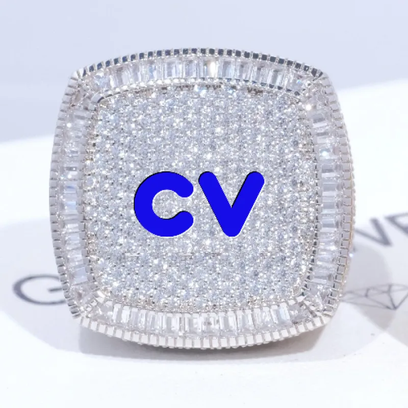 CUSTOM LETTER 3D ICED RING sold by The GUU Shop