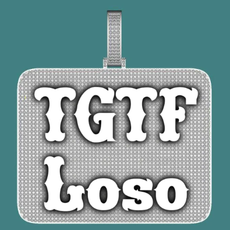 CUSTOM LETTER NECKLACE 3D BIG SQUARE sold by The GUU Shop