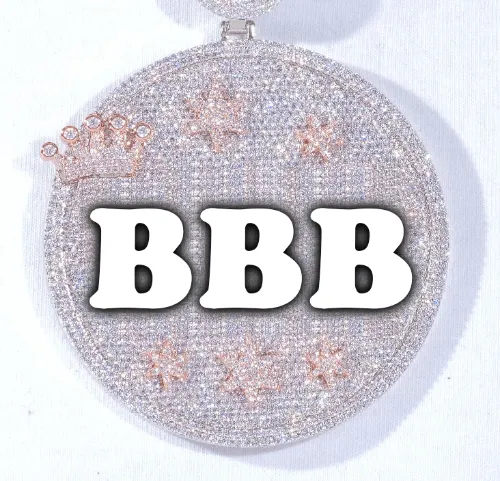 CUSTOM LETTER NECKLACE 3D BIG CROWN DISC sold by The GUU Shop