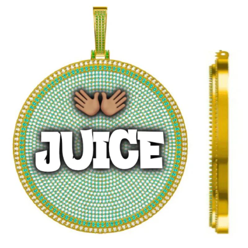 CUSTOM LETTER NECKLACE 3D BIG DISC sold by The GUU Shop