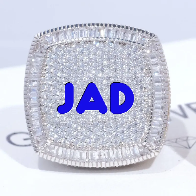 CUSTOM LETTER 3D ICED RING sold by The GUU Shop