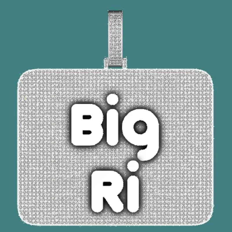 CUSTOM LETTER NECKLACE 3D BIG SQUARE sold by The GUU Shop