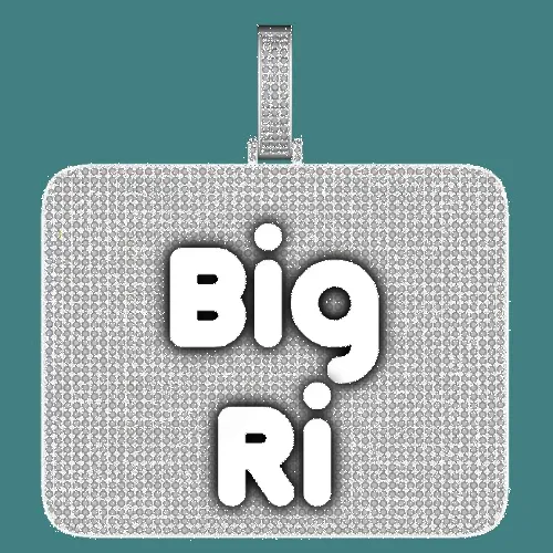 CUSTOM LETTER NECKLACE 3D BIG SQUARE sold by The GUU Shop